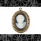 Black and White Feminine Profile 25mm x 18mm Resin Cameos - Set of Six - CAM267